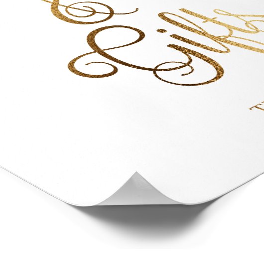 Gold trouwbord voor kaarten en geschenken | Goud Poster (Hoek)