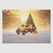 Gold Truck Christmas Tree Holiday Tissue Paper Tissuepapier (Voorkant)