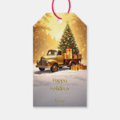 Gold Truck Kerstboom Gift Label Cadeaulabel (Achterkant)