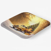 Gold Truck Kerstboom Vakantiepapier Bord (Gebogen)