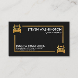Gold Truck Logistics Box Transportdriver Visitekaartje