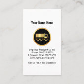 Gold Truck Pijlen Logistiek Driver Visitekaartje (Achterkant)