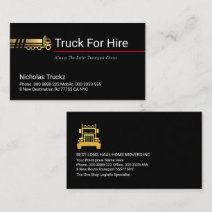 Gold Truck Transport Line Trucking Trucker Visitekaartje