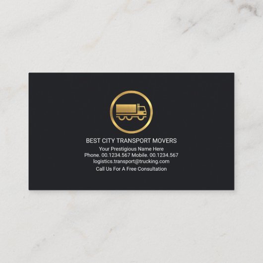 Gold Trucker Logistic Transport Line Visitekaartje (Achterkant)