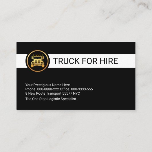 Gold Trucking Transport Line Trucker Driver Visitekaartje (Achterkant)