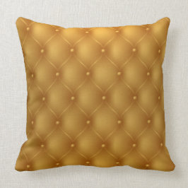 Gold Tufed Leather Print Pillow Kussen