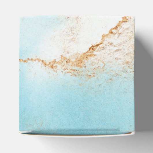 Gold Turquoise Abstract Name Script Modern Wedding Bedankdoosjes (Bovenkant)