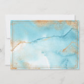 Gold Turquoise Abstracte foto Modern Save The Date (Achterkant)