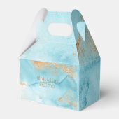 Gold Turquoise Abstracte naam Modern Wedding Bedankdoosjes (Voorkant Zijde)