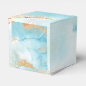 Gold Turquoise Abstracte naam Modern Wedding Bedankdoosjes (Achterkant)
