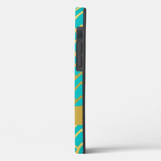 Gold Turquoise Art Deco Geometric Personalized Case-Mate iPhone Case (Achterkant / Links)