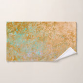 Gold & Turquoise Blue Patina Alcohol Ink Abstract Bad Handdoek (Handdoek)