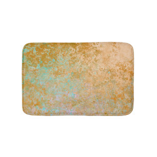 Gold & Turquoise Blue Patina Alcohol Ink Abstract Badmat