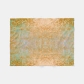 Gold & Turquoise Blue Patina Alcohol Ink Abstract Fleece Deken (Voorkant (Horizontaal))