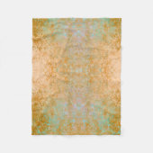 Gold & Turquoise Blue Patina Alcohol Ink Abstract Fleece Deken (Voorkant)