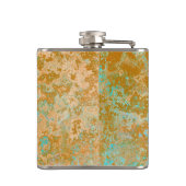 Gold & Turquoise Blue Patina Alcohol Ink Abstract Heupfles (Achterkant)