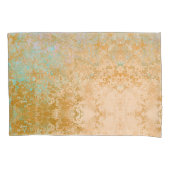 Gold & Turquoise Blue Patina Alcohol Ink Abstract Kussensloop (Voorkant)