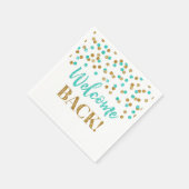 Gold Turquoise Confetti Welkom terug Napkins Servet (Hoek)