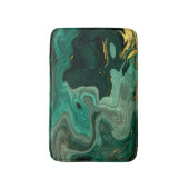 Gold Turquoise Green Agate Silver Abstract Badmat (Voorkant Verticaal)