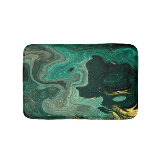 Gold Turquoise Green Agate Silver Abstract Badmat (Voorkant)
