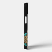 Gold Turquoise Lotus Flower Black Case-Mate iPhone Case (Achterkant / Rechts)