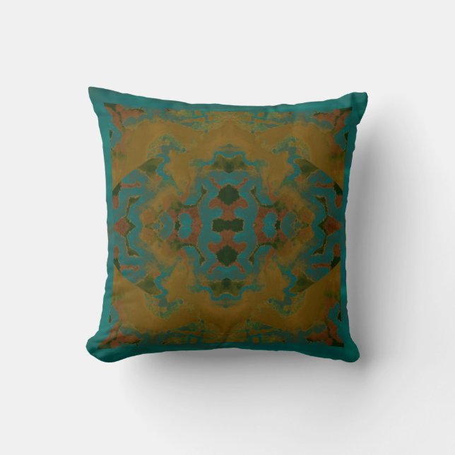 Gold & Turquoise Modern Pattern Pillow 4 Home Kussen (Voorkant)