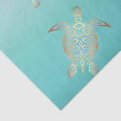 Gold Turquoise Turtles Tissuepapier (Detail)