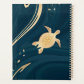 Gold Turtle Dark Blue Marble voegt naam en jaar to Planner (Achterkant)