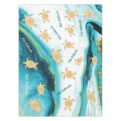 Gold Turtle White Blauwgroen Ink Mele Kalikimaka Tafelkleed (Voorkant)