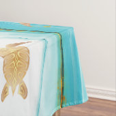 Gold Turtle White Blauwgroen Ink Mele Kalikimaka Tafelkleed (Voorbeeld)
