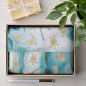 Gold Turtle White Blauwgroen Ink Mele Kalikimaka Tissuepapier (Geschenk)