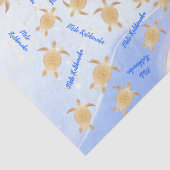 Gold Turtles Blue Ink | Kerstmis Mele Kalikimaka Tissuepapier (Detail)