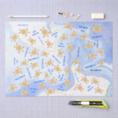 Gold Turtles Blue Ink | Kerstmis Mele Kalikimaka Tissuepapier (Craft)