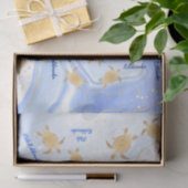 Gold Turtles Blue Ink | Kerstmis Mele Kalikimaka Tissuepapier (Geschenk)