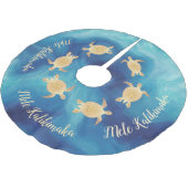 Gold Turtles Blue | Mele Kalikimaka | Kerstboom Rok (Gekanteld)