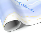 Gold Turtles Blue | Mele Kalikimaka | Kerstmis Cadeaupapier (Rol Hoek)