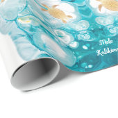 Gold Turtles Ink | Kerstmis Mele Kalikimaka Cadeaupapier (Rol Hoek)