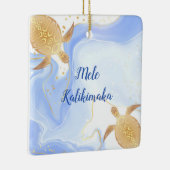 Gold Turtles Mele Kalikimaka Hawaiian Kerstmis Keramisch Ornament (Rechts)