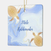 Gold Turtles Mele Kalikimaka Hawaiian Kerstmis Keramisch Ornament (Links)