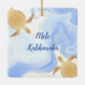 Gold Turtles Mele Kalikimaka Hawaiian Kerstmis Keramisch Ornament (Achterkant)
