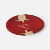 Gold Turtles Mele Kalikimaka Hawaiian Red Papieren Bordje (Gekanteld)