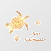 Gold Turtles Mele Kalikimaka Raamsticker (Vel)