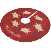 Gold Turtles Mele Kalikimaka Red Kerstboom Rok (Gekanteld)