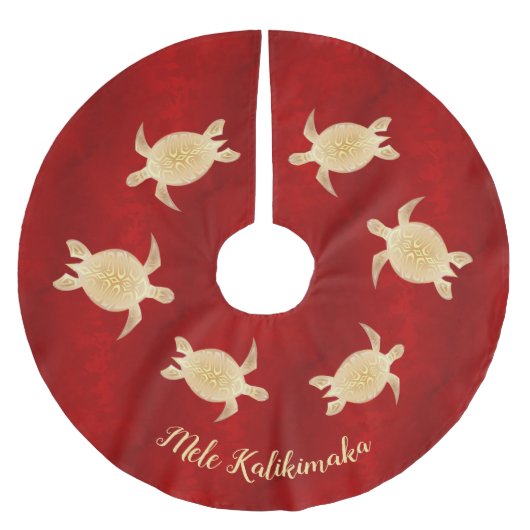 Gold Turtles Mele Kalikimaka Red Kerstboom Rok (Voorkant)