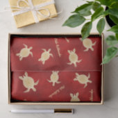 Gold Turtles Red Mele Kalikimaka Tissuepapier (Geschenk)