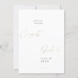 Gold Twee foto's Congrats Afstuderen Klasse van 20 Aankondiging