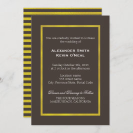 *Gold Twee Grooms-Gay Bruiloft ı Uitnodiging