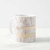 Gold Tweezers op Mok met roze marmer (Voorkant links)