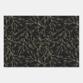 Gold Twigs on Black Inpakpapier Vel (Voorkant 3)