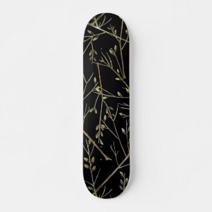 Gold Twigs on Black Persoonlijk Skateboard
